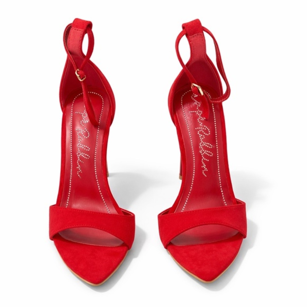 Cape Robbin Red Ankle-Strap Suede Heel Sandals